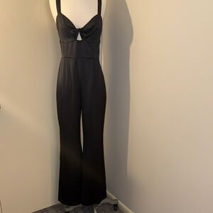 Chelsea Black Wide-Leg Jumpsuit with Twist Front